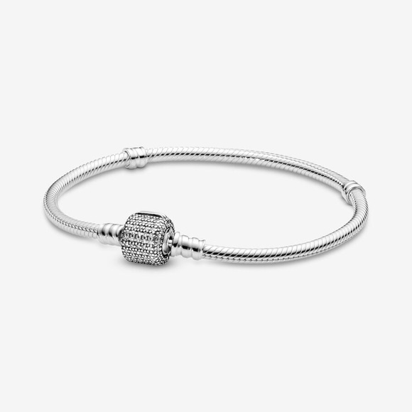 Pandora Moments Sparkling Pavé Clasp Snake Chain Bracelet - Picture 1 of 11